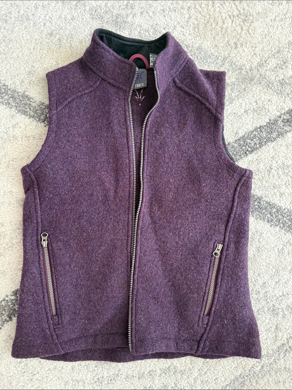 ibex Plum Wool-Blend Zip Vest